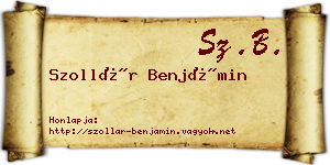 Szollár Benjámin névjegykártya