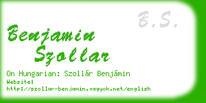 benjamin szollar business card