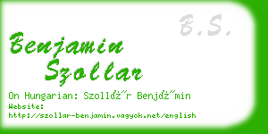 benjamin szollar business card